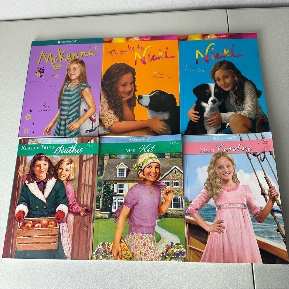 American Girl Set of 6 Books Nicki McKenna Ruthie Kit Caroline